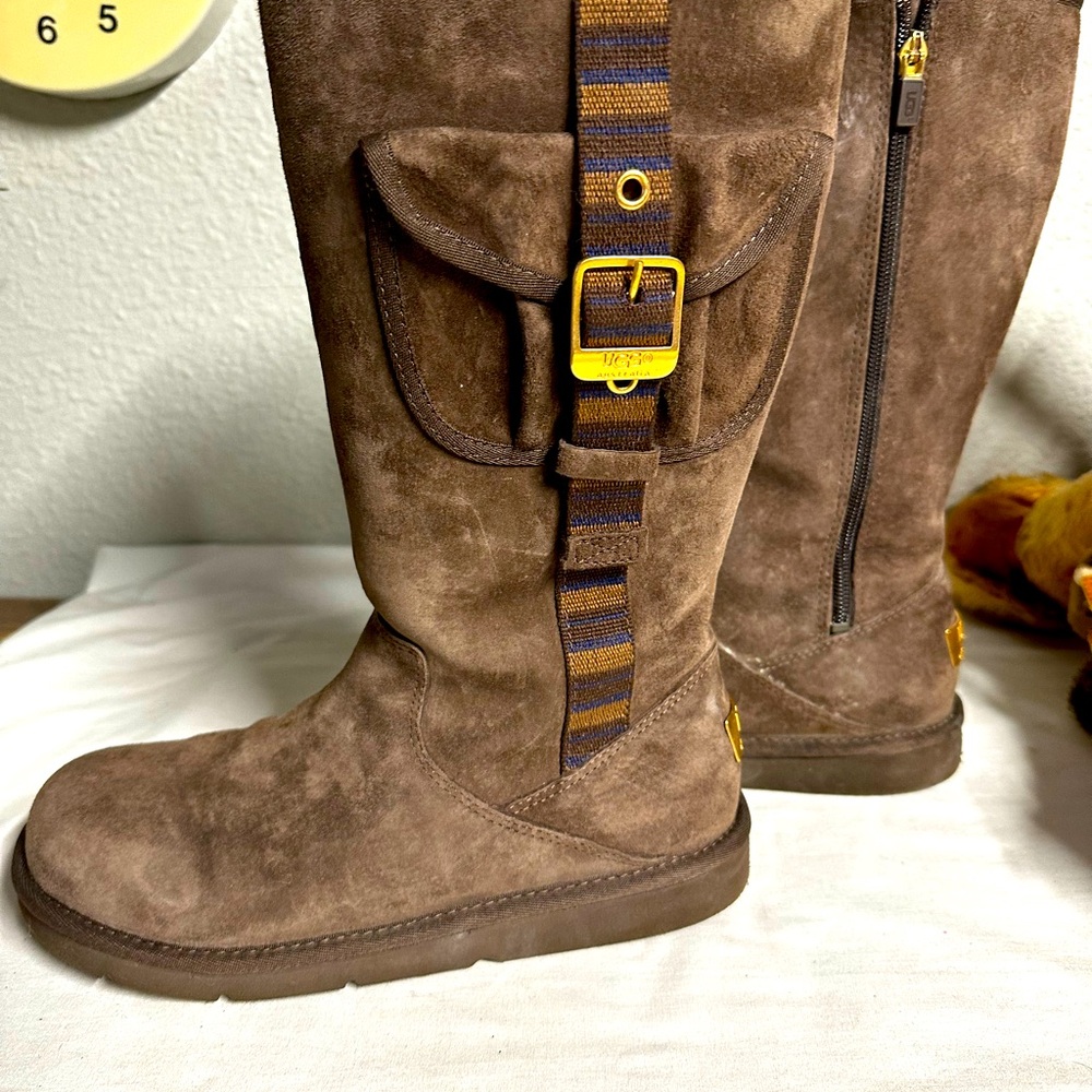 Tall Ugg Side Zip Fashion Boots with Buckle